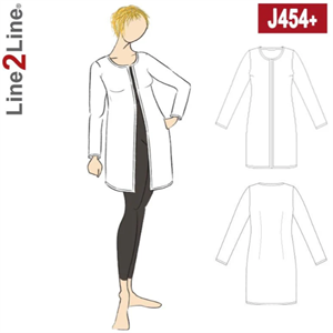 Line2Line snitmønster - J454 Klassisk cardigan, PLUS